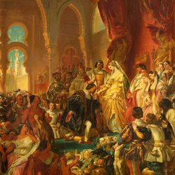 Пазл: Христофор Колумб перед Фердинандом II  Арагонским и Изабеллой