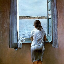 Пазл: Женщина, смотрящая в окно