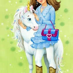 Пазл: Принцесса и единорог
