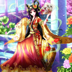 Пазл: Девушка с веером