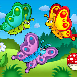 Пазл: Веселые бабочки