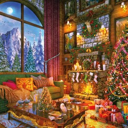Пазл: Рождественский дом в горах