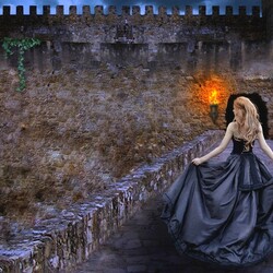 Пазл: Девушка у замка