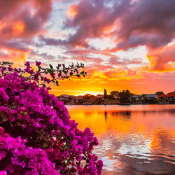 Пазл: Закат над озером