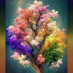 Пазл: Цветное дерево