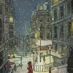 Пазл: Снежный вечер в Париже