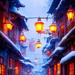 Пазл: Городская улица зимой