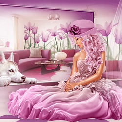 Пазл: Сиреневый интерьер