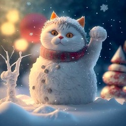 Пазл: Снежный котик