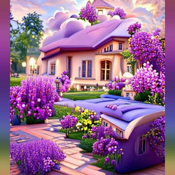 Пазл: Сиреневый домик