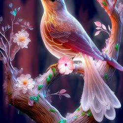 Пазл: Птица на дереве
