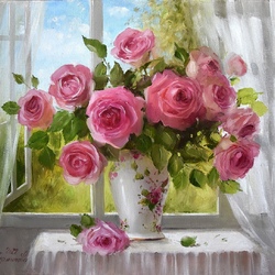 Пазл: Розы у любимого окна