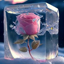 Пазл: Роза в ледяном плену