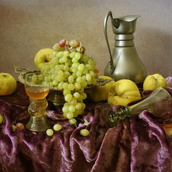 Пазл: Натюрморт с вином и фруктами
