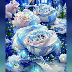 Пазл: Розы голубые