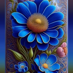 Пазл: Голубой цветок