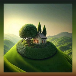 Пазл: Домик на верхушке горы