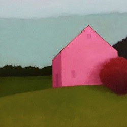 Пазл: Розовый дом на холме