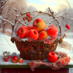 Пазл: Зимние яблоки
