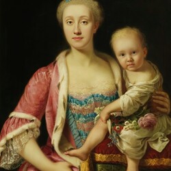 Пазл: Портрет принцессы Каролины Австрийской с дочерью 