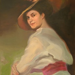 Пазл: Портрет девушки в шляпе 