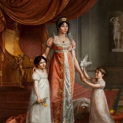 Пазл: Портрет Жюли Бонапарт с дочерьми