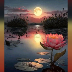 Пазл: Луна и лотос