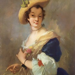 Пазл: Портрет дамы в соломенной шляпе