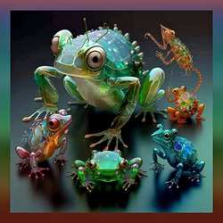 Пазл: Лягушка и лягушата