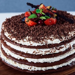 Пазл: Шоколадно-сливочный торт
