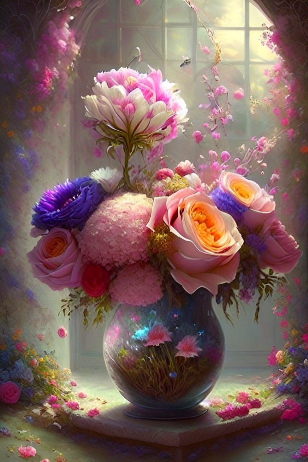 Пазл «Букет-фантазия» из 150 элементов | Собрать онлайн пазл №277476