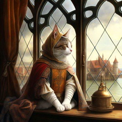 Пазл: Кошечка в заморском замке 