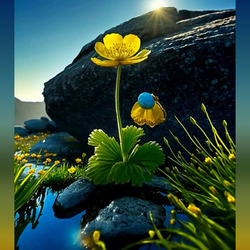 Пазл: Цветы и камни