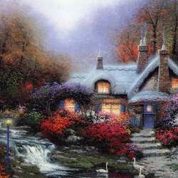 Пазл: Домик у реки