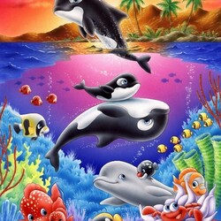 Пазл: Дельфины