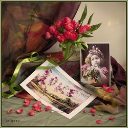 Пазл: Девочка с розочками