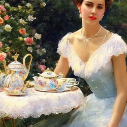 Пазл: Чай в саду 