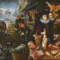 Пазл: Рыбный и мясной рынок