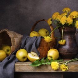 Пазл: Желтые яблоки 