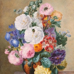 Пазл: Букет в терракотовой вазе