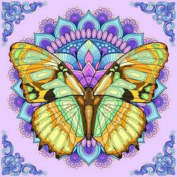 Пазл: Бабочка и мандала