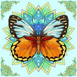 Пазл: Мандала и бабочка