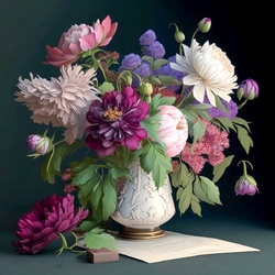 Пазл: Букет в белой вазе