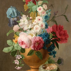 Пазл: Цветы в керамической вазе