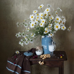 Пазл: Молоко с сушками 