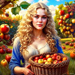 Пазл: Август роняет яблоки спелые