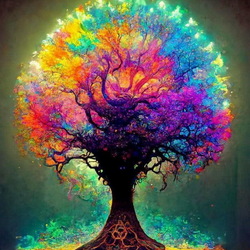 Пазл: Радужное дерево 