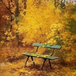 Пазл: Осенняя скамеечка