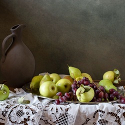 Пазл: Яблоки и виноград  