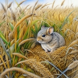 Пазл: Мышь в поле